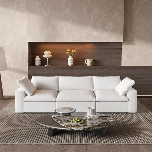 WJShome Cloud Modular Sectional Sofa Couch,Oversized Down Filled 3-Seater Minimalist Sofa,118.02inch Convertible Couch Deep Seat for Modern Living Room, Cover Removable & Washable