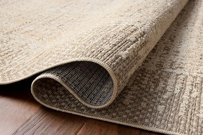 Loloi Amber Lewis Bexley Collection BEX-06 Natural/Taupe 6'-6" x 9'-3" Area Rug Neutral, Textured, Living, Bedroom, Dining, Carpet