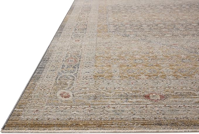 Loloi Chris Loves Julia Ida Collection IDA-02 Stone/Gold 3'-6" x 5'-6", .19" Pile Height, Accent Rug