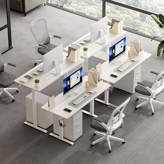55 x 24 Inch Electric Standing Desk Adjustable Height, Sit Stand Desk, Stand up Desk for Home Office, Computer Workstation (Spliced Desktop,White)