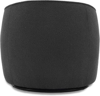 Swivel Accent Chair Set, Modern Upholstered Boucle Barrel Arm Chairs with Pillow for Living Room, 360 Degree Round Swivel Sherpa Armchair with Round Base for Bedroom Club (2, Dark Grey)