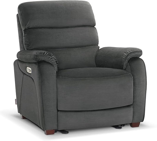 MCombo Power Zero Wall Hugger Recliner Chair for Small Space RV Living Room, Power Recliner with Adjustable Headrest, USB & USB-C Charging Ports, Fabric ST257 (Dark Grey)