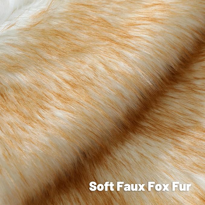 FUTEI Brown White Decorative Throw Pillow Covers 26x26 Inch Set of 2,Soft Fluffy Faux Fox Fur Textured Euro Pillow Shams,Modern Home Decor for Couch Living Room