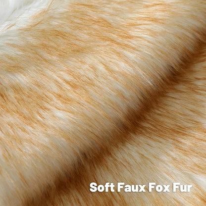 FUTEI Brown White Decorative Throw Pillow Covers 12x20 Inch Set of 2,Soft Fluffy Faux Fox Fur Textured Lumbar Pillow Case,Modern Home Decor for Couch Living Room
