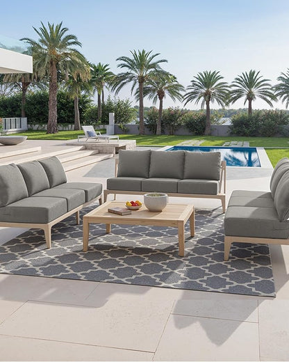 Luxury 24x24x6 Inch Outdoor Cushions - Water&UV&Fade Resistant 1 Set Patio Replacement Seat Cushion for Rattan Mental Wicker Dining Rocking Swivel Chairs Loveseat Couch Sectional Sofa - Grey