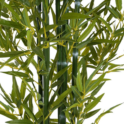 Christopher Knight Home Alene Set of 2 72''H Artificial Tree Indoor, Artificial Bamboo Tree with Nursery Pot, Faux Tree with Black Plastic Pot for Living Room, Artificial Plant for Home Decor, Green