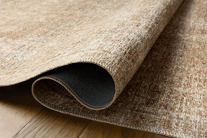 Loloi Amber Lewis Cambria Collection CBR-08 Ocean/Brick 2'-6" x 12'-0" Runner Rug Jute, Neutral, Vintage Style, Antique Tone, Living, Bedroom, Dining, Carpet