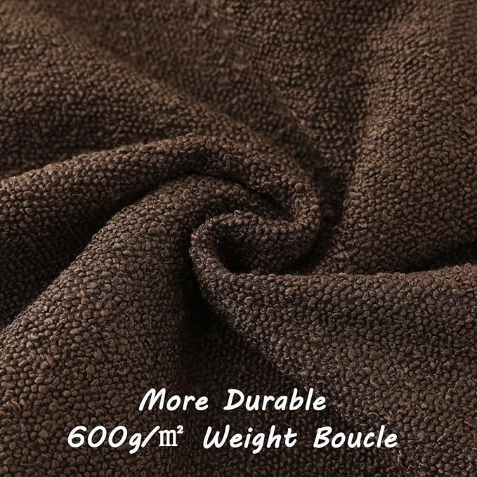 FUTEI Pack of 2 Dark Coffee Decorative Throw Pillow Covers 12x20 Inch Soft Cozy Solid Boucle Textured Lumbar Pillow Cases,Modern Home Decor for Couch Bed Living Room