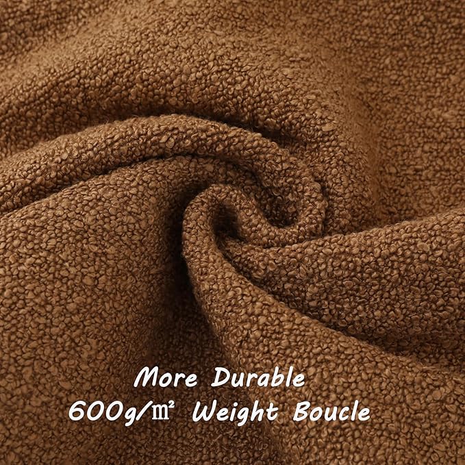FUTEI Pack of 2 Tobacco Decorative Throw Pillow Covers 12x20 Inch Soft Cozy Solid Boucle Textured Lumbar Pillow Cases,Modern Home Decor for Couch Bed Living Room