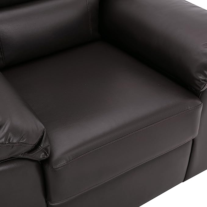Morden Fort Faux Leather Chairs Set of 2, Modern Luxury Leather Sofa Chair Easy Clean Skin-Friendly Leather Accent Armchairs for Living Room Apartment Office Lounge Comfy Reading Chairs, Chocolate