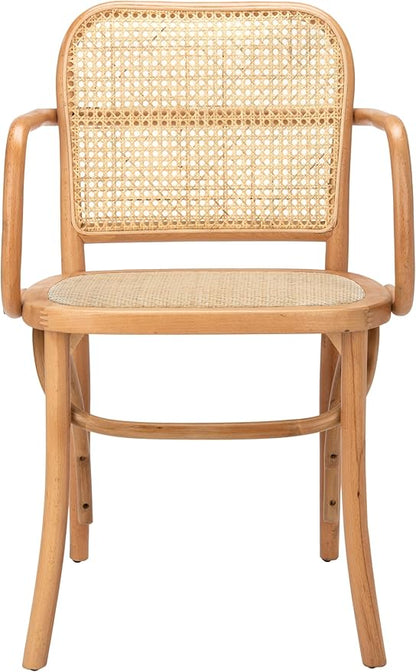 Safavieh Home Keiko White and Natural Cane Dining Chair