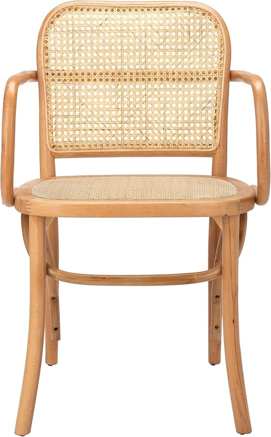 Safavieh Home Keiko White and Natural Cane Dining Chair