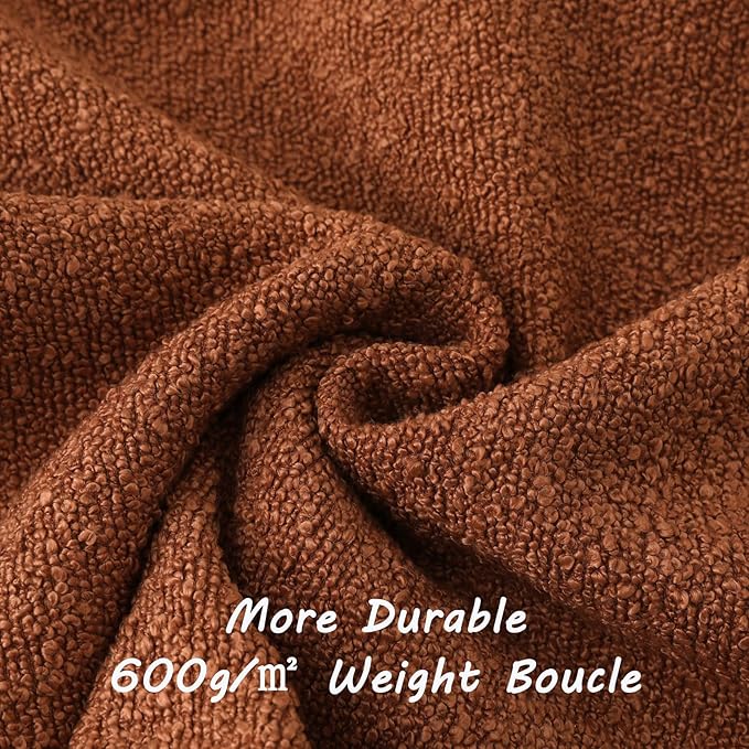 FUTEI Pack of 2 Rust Decorative Throw Pillow Covers 20x20 Inch Soft Cozy Solid Boucle Textured Cushion Case,Modern Home Decor for Couch Bed Living Room