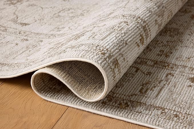 Loloi Magnolia Home by Joanna Gaines Pace Collection PAC-01 Natural/Stone 9'-6" x 9'-6" Round Area Rug