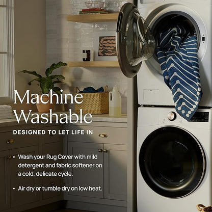 RUGGABLE Washable Vintage Area Rug – Sarrah Coral 5x7, Stain-Resistant, Non-Slip – Medium Machine Washable Rugs for Living Room, Bedroom, Hallway, Entryway & Office–with Cushioned Pad