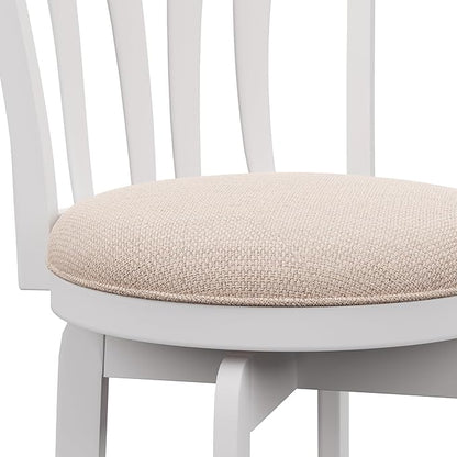 Hillsdale 25.5" Savana Wood Swivel Counter Height Stool, White