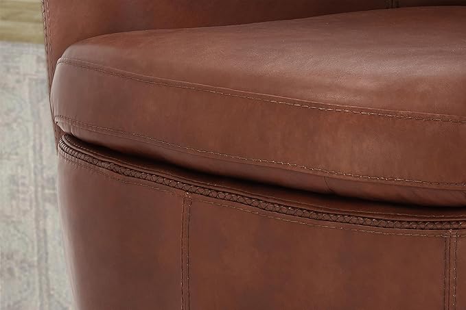 Parker Living Barolo - Vintage Whiskey 100% Italian Leather Swivel Club Chair