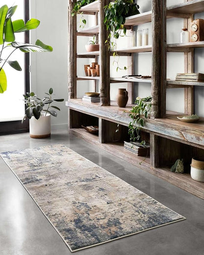 Loloi Teagan Collection TEA-06 Sand/Mist 2'-8" x 13' Runner Rug, Large, Soft Neutral Rug, High-Traffic for Living Room, Bedroom, Home Office, Dining Area