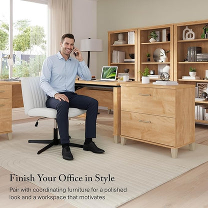 Bush Furniture 2 Drawer Lateral File Cabinet, Letter and Legal-Size Document Storage for Home or Professional Office, Somerset Collection, Maple Cross