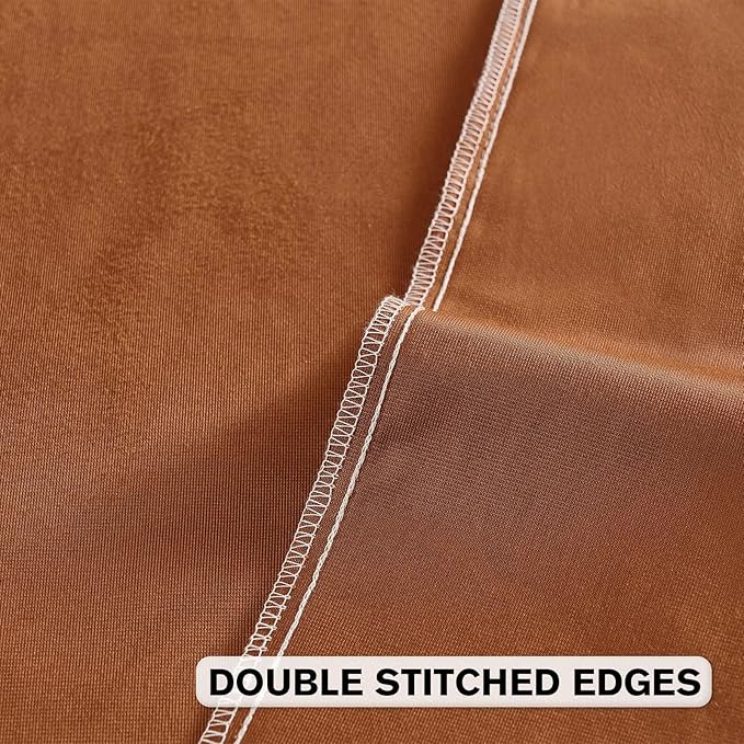 FUTEI Rust Velvet Throw Pillow Covers 26x26 Inch Set of 2,Soft Embossed Leaf-Relief Textured Euro Pillow Shams,Natural Home Decor for Couch Living Room