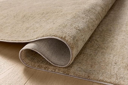 Loloi Magnolia Home by Joanna Gaines Junie Collection JUE-02 Oatmeal/Smoke 5'-3" x 7'-6", .38" Pile Height, Area Rug