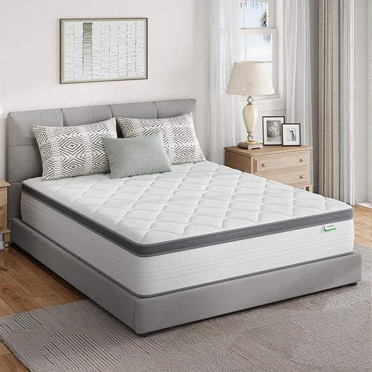 Novilla King Size Mattress 14 Inch, Hybrid Mattress in a Box Combine Innerspring and Comfort Foam Layer for Motion Isolation,Supportive & Pressure Relief, CertiPUR-US