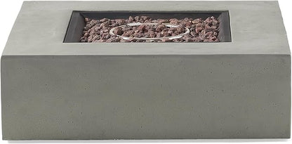 Christopher Knight Home Cape Coral Outdoor Aluminum Chat Set with Fire Table, Khaki / Light Grey