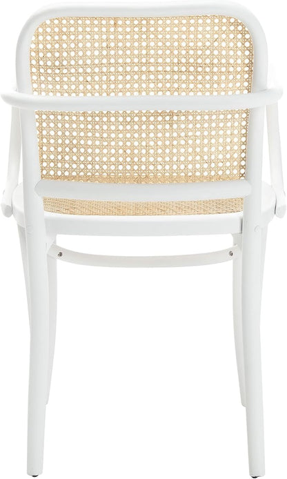Safavieh Home Keiko White and Natural Cane Dining Chair
