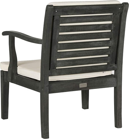 SAFAVIEH Outdoor Collection Fresno Dark Slate Grey and Beige 4Pc Outdoor Living Set