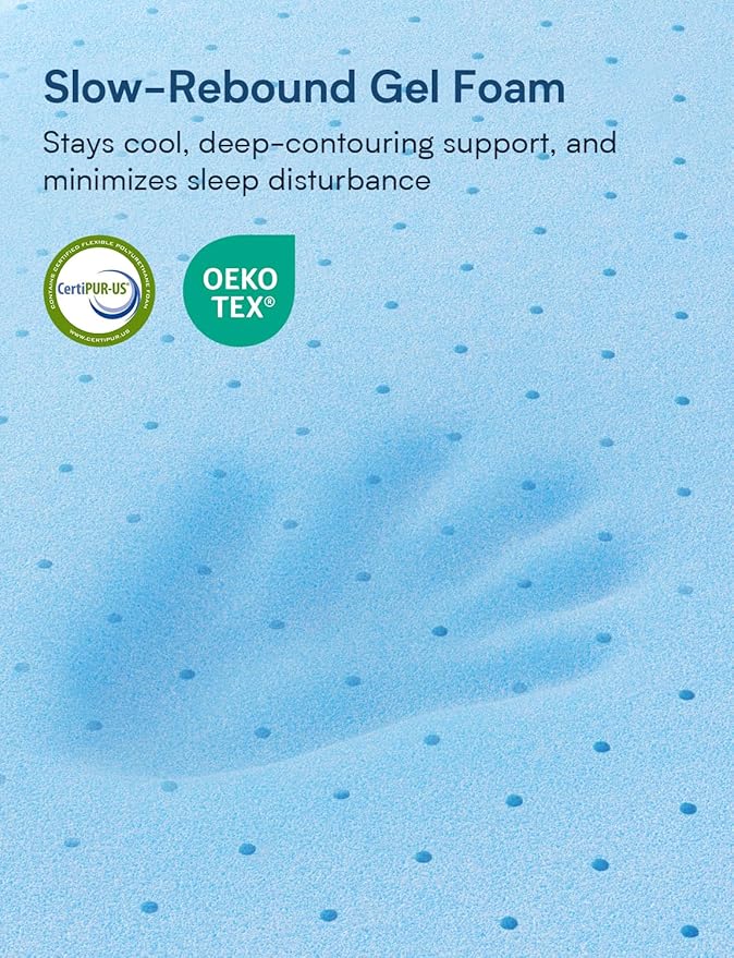 Firm King Size Mattress, 14 Inch Cooling Gel Memory Foam Mattress, Back Pain Relief, Cooling Ice Silk Cover, Bed Mattress in Box, CertiPUR-US Certified