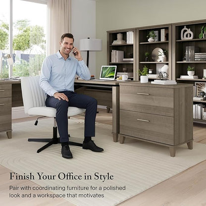 Bush Furniture 2 Drawer Lateral File Cabinet, Letter and Legal-Size Document Storage for Home or Professional Office, Somerset Collection, Ash Gray