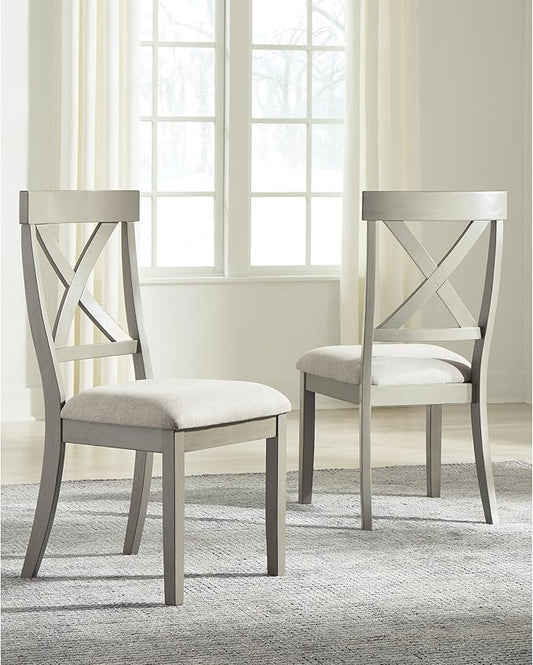 Signature Design by Ashley Parellen Modern Farmhouse Upholstered Dining Chair, Set of 2, Gray