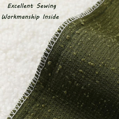 FUTEI Pack of 2 Moss Green Decorative Throw Pillow Covers 16x16 Inch Soft Cozy Solid Boucle Textured Cushion Case,Modern Home Decor for Couch Bed Living Room