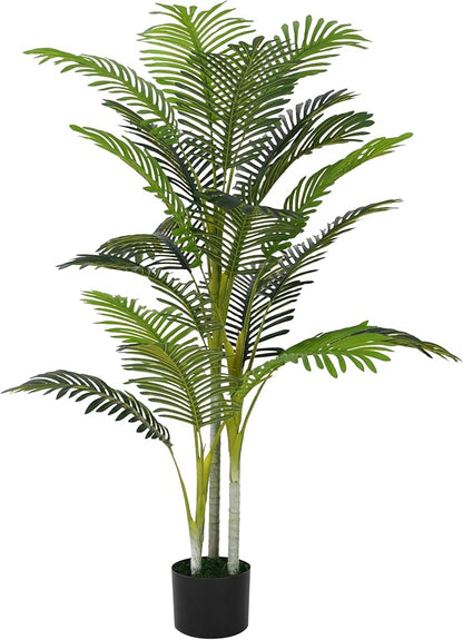 Christopher Knight Home Alene Set of 2 61''H Artificial Tree Indoor, Artificial Palm Tree with Nursery Pot, Tropical Style Faux Tree and Black Plastic Pot, Artificial Plant for Home Office Decor,Green