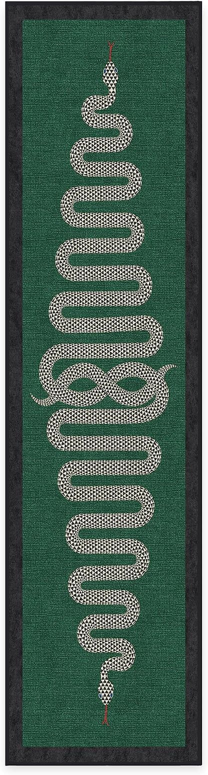 RUGGABLE x Jonathan Adler Machine Washable Modern Runner Rug – Venom Emerald 2.5x10, Stain-Resistant, Non-Slip – Washable Rug for Hallway, Entryway, Living Room & Kitchen–with Standard Pad