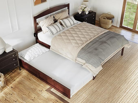 AFI, Warren Queen Platform Bed with Twin XL Trundle, Walnut