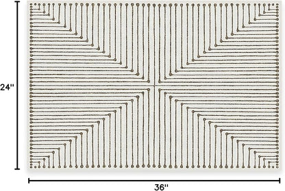 RUGGABLE x Jonathan Adler Machine Washable Modern Area Rug– Inkdrop Camel & Ivory 2x3, Stain-Resistant, Non-Slip – Small Rugs for Living Room, Bedroom, Hallway, Entryway & Bathroom–with Cushioned Pad