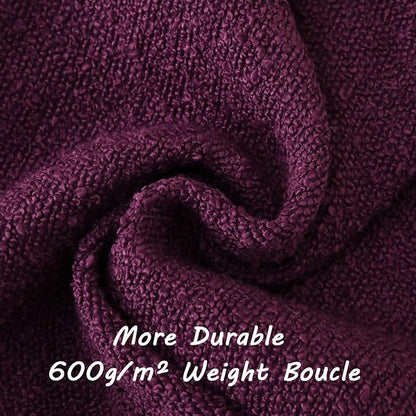 FUTEI Pack of 2 Purple Decorative Throw Pillow Covers 26x26 Inch Soft Cozy Solid Boucle Textured Euro Pillow Shams,Modern Home Decor for Couch Bed Living Room