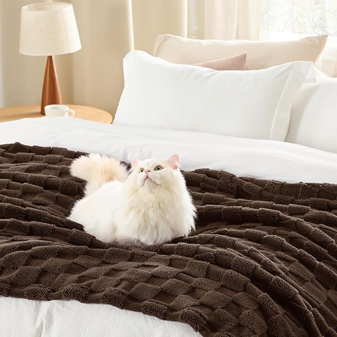 Bedsure GentleSoft King Size Blanket for Bed - Super Soft Cozy Blankets for Women Men Girls, Large Fuzzy Fleece Throw for Bedroom Decor, Dark Brown,108x90 Inches