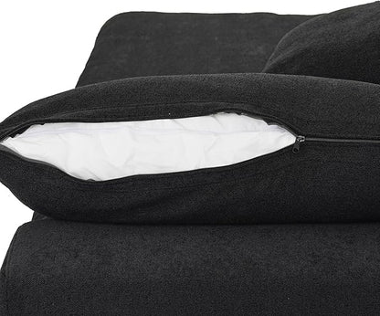 WJShome Love Seat Sofas,80.3" Down Filled Modular Sectional Sofas for Living Room,Cushion Covers Removable, Customizable Modular Sectional Couch for Apartment(Black)