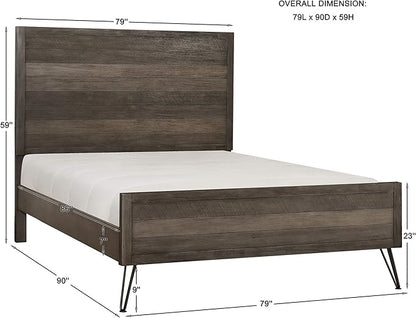 Lexicon Leavitt Panel Bed, Cal King, Gray