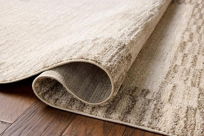 Loloi Chris Loves Julia Calvin Collection CLV-04 Ivory/Pebble 2'-3" x 3'-10" Accent Rug Checkered Neutral Soft Living Room Bedroom Carpet
