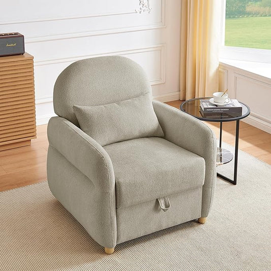 Modern Accent Chairs for Living Room, Comfy Chenille Armchairs with Storage, Single Reading Chairs for Bedroom, Study Room, Apartment, Tool Free Assembly, Gray