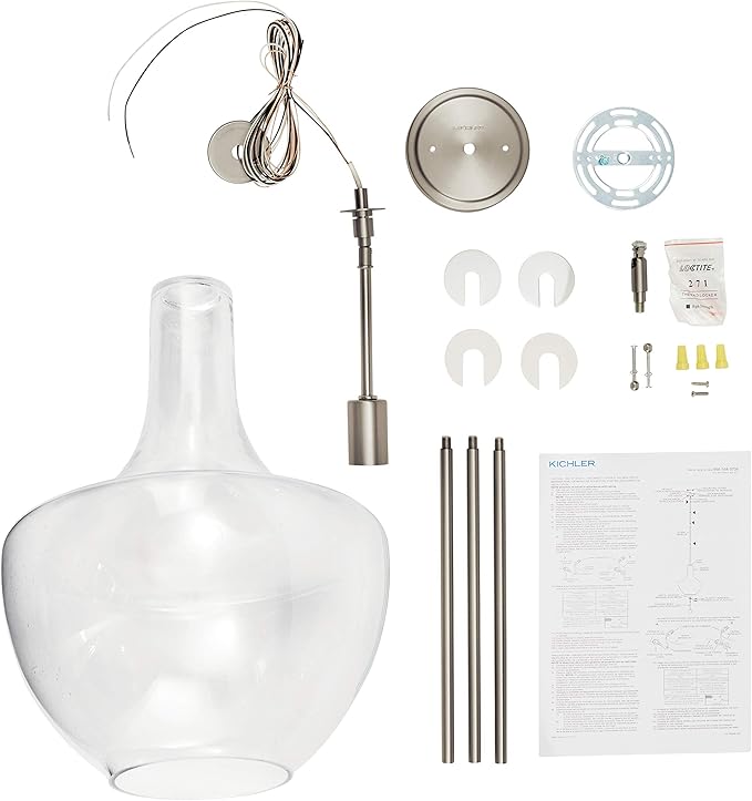 Everly 19.75" 1-Light Bell Pendant with Clear Glass in Brushed Nickel, for Kitchen Island, Dining Nook, Bedroom, (19.75" x 13.75") 42046NI