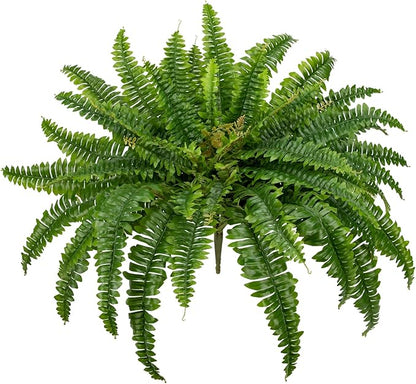 Ferns Artificial Plants 33.5" Dia. Faux Ferns for Outdoor Planter Large Fake Ferns Look Real Artificial Ferns with 60 Fronds Hanging Boston Fern Fake Plant Shrubs for Home Farmhouse Garden Porch Decor