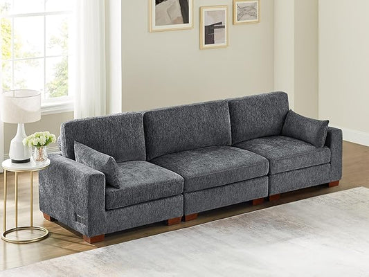 VANOMi Large Modular Sectional Sofa, Oversized Couch with Charging Station, Cloud Couch Deep Seat Sofa with Thick Cushion, Convertible Sectional Couches for Living Room Office Apartment