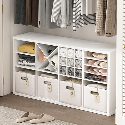 Furinno Cubicle Cube Insert, 3-Shelf Cube Organizer, Fits into Extra Thick Cubes, for Organizers and Storage, White (Does not fit IKEA Kallax Shelving)