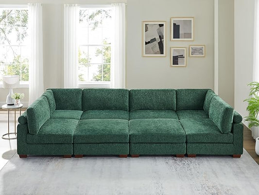 VANOMi Large Modular Sectional Sofa, Oversized Couch with Ottoman, Cloud Couch Deep Seat Sofa with Thick Cushion, Convertible Sectional Couches for Living Room Office Apartment