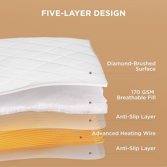 Bedsure Heated Mattress Pad Full - Bed Warmer with Memory & Preheat Functions, 12-Hour Auto Off & 10 Heat Settings, Single Controller, Fast Heating, Brushed Electric Mattress Pad Full, 54"x75"