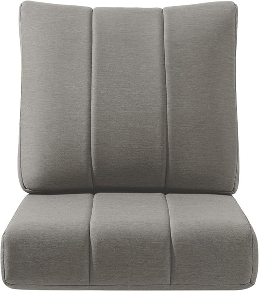 Luxury 24x24x6 Inch Kitty Outdoor Cushions - Water Resistant 1 Set Patio Replacement Seat Cushion for Rattan Wicker Dining Rocking Swivel Chairs Loveseat Couch Sectional Sofa - Grey